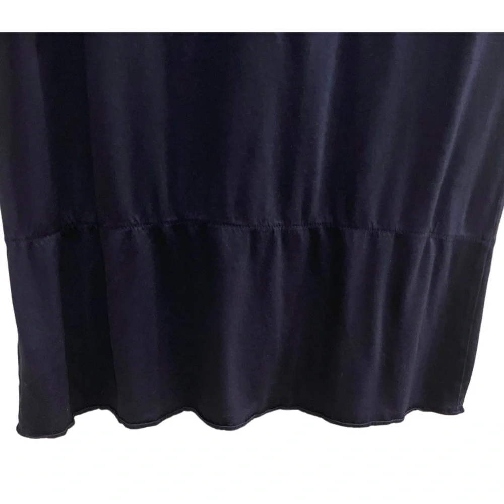Banana Republic Navy Blue Ruffled Thin Short Sleeve Blouse Size S - Picture 4 of 5